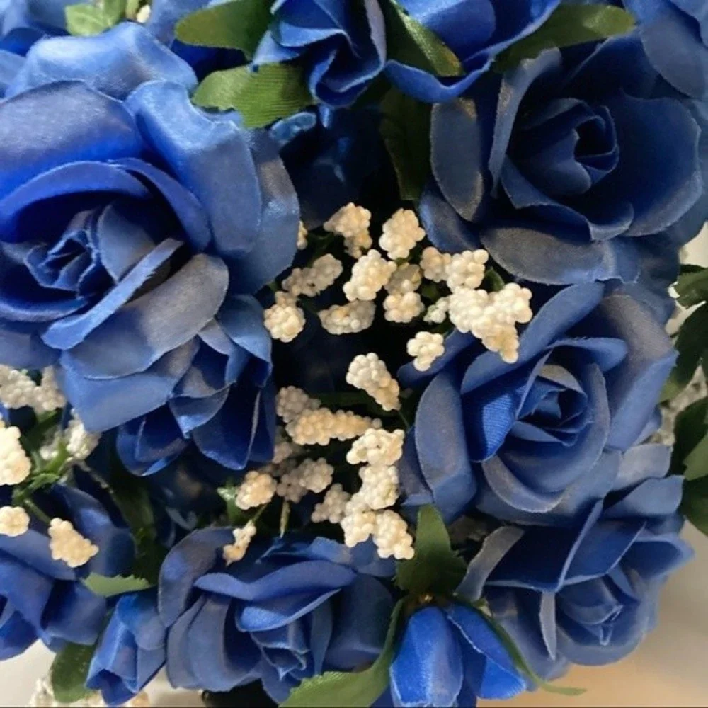 Artificial Flowers Blue 2 Bunches 16